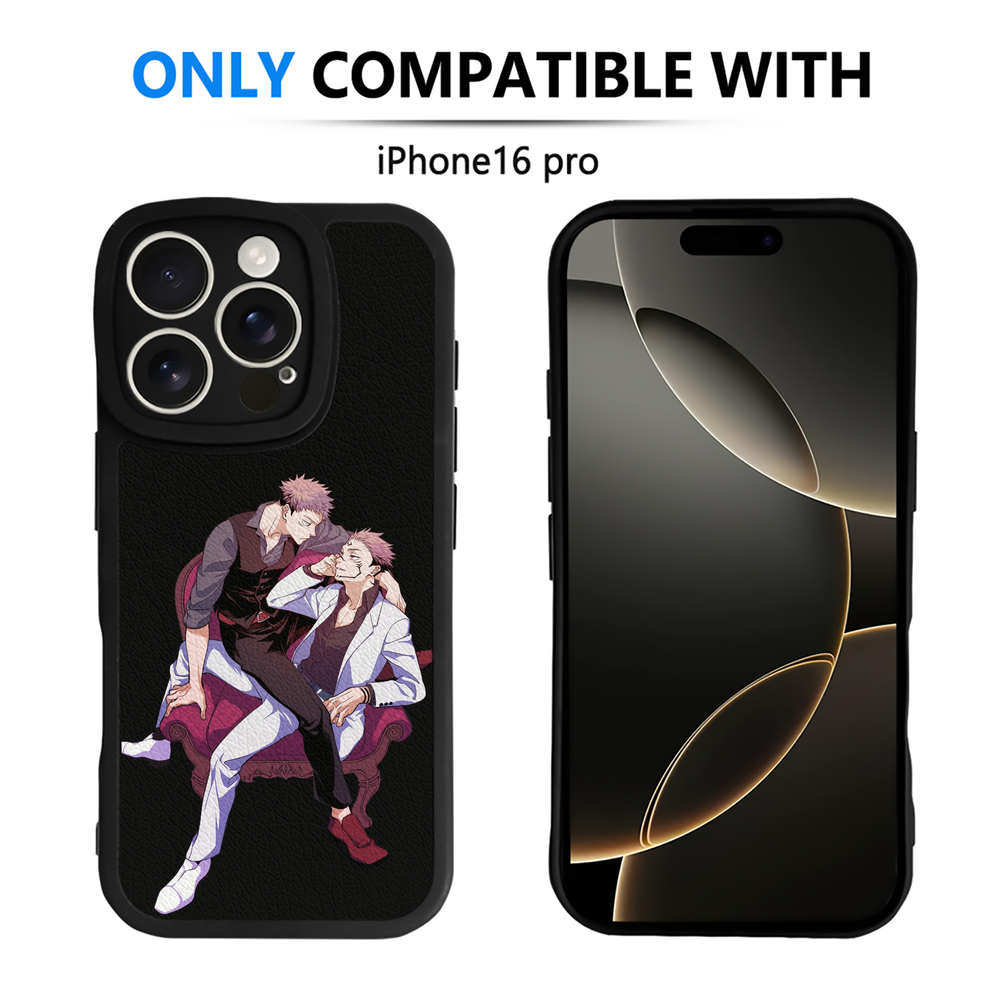 （画像用） 呪術廻戦 Jujutsu Kaisen 【iPhone 16シリーズ対応】シリコンスマホケース（レザー調） 材質：シリコン